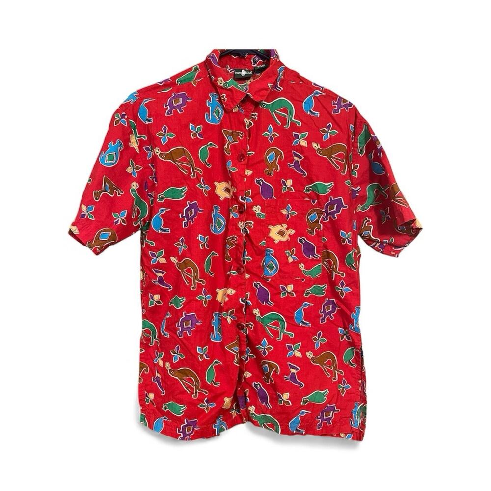 Vintage 80s Hunt Club Oversized Abstract Animal Print Shirt